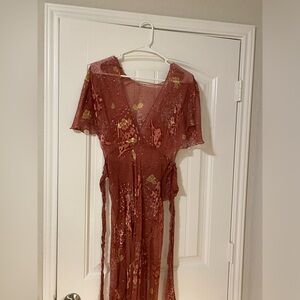 Beautiful sheer floral dress size small - medium